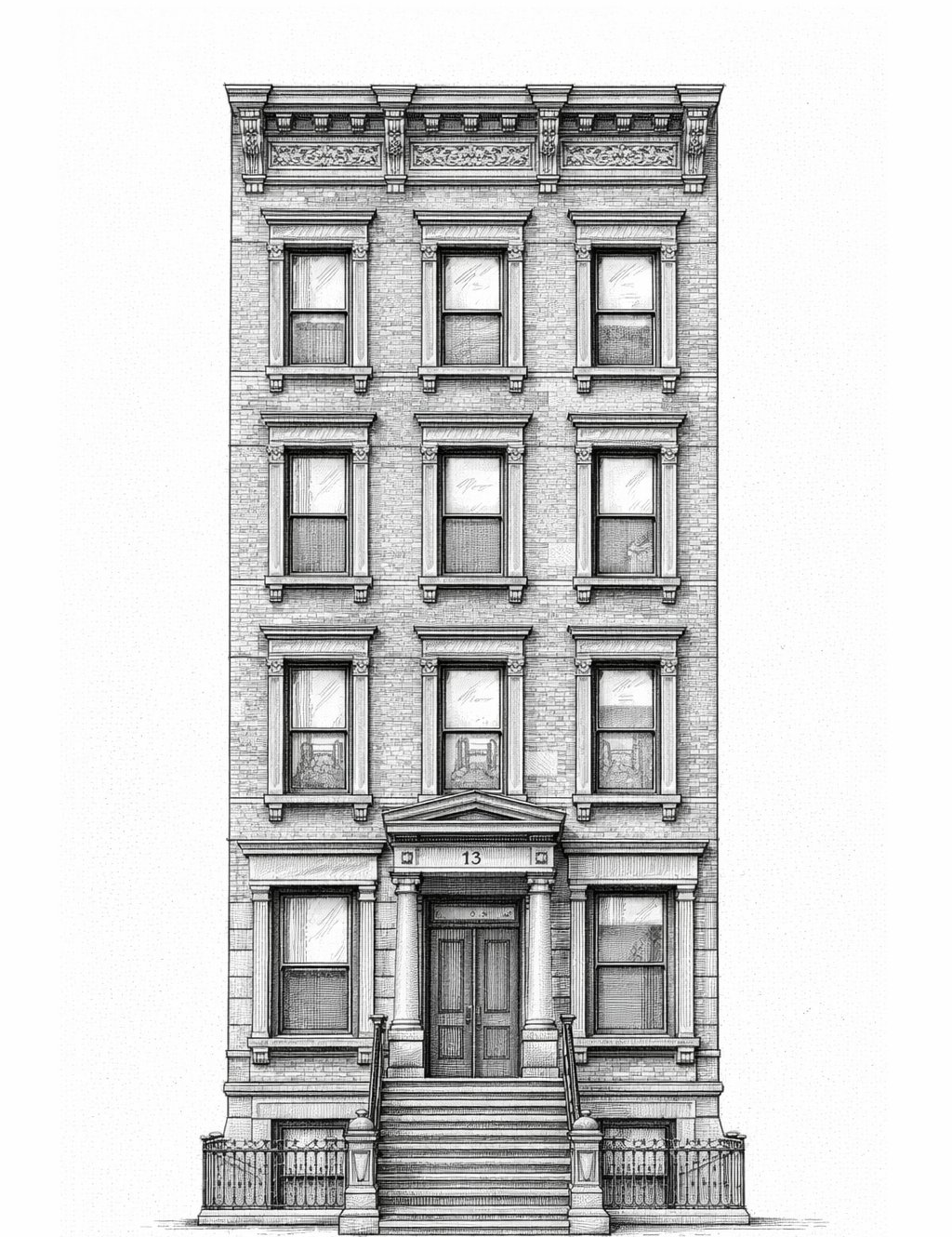 13 East 124th Street architectural illustration
