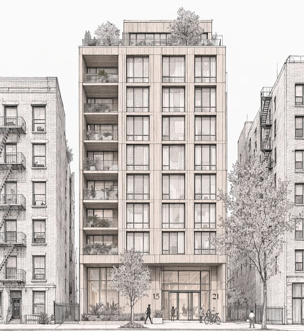 15 and 21 West 124th Street architectural illustration