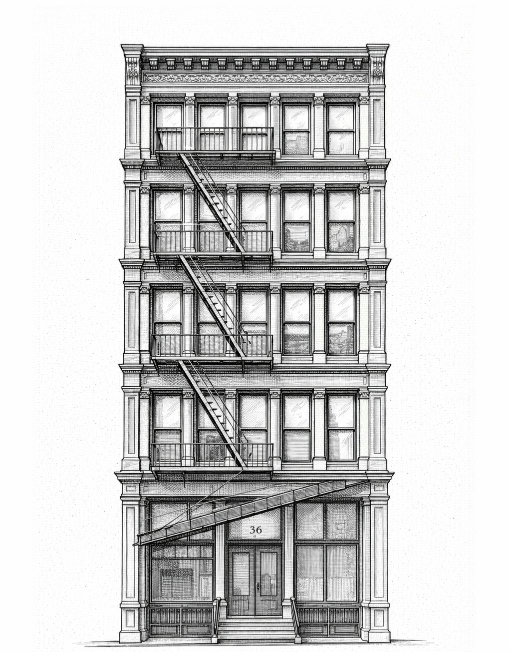 36 Walker Street architectural illustration